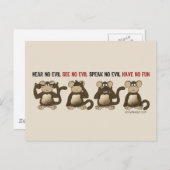 Weiße Affen Spaß Postkarte (Vorne/Hinten)