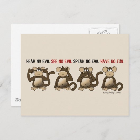 Weiße Affen Spaß Postkarte (Vorne/Hinten)