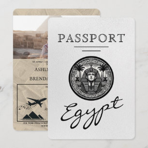 Weiße ägyptische Pass Hochzeitseinladung Einladung