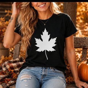 Weiße Ahornblatt Unisex   Herbst Ahornblätter T-Shirt