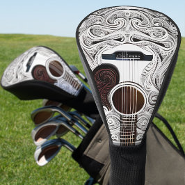 Weiße Akustikgitarre Golf Headcover
