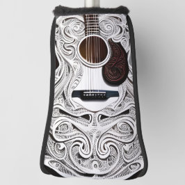 Weiße Akustikgitarre Golf Headcover