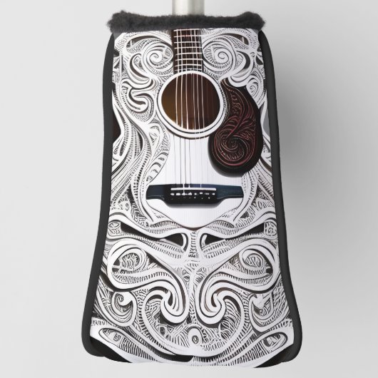 Weiße Akustikgitarre Golf Headcover (Rotieren 90)