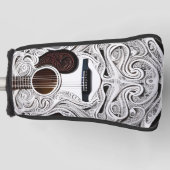 Weiße Akustikgitarre Golf Headcover (Vorderseite)