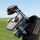 Weiße Akustikgitarre Golf Headcover (In Situ)