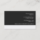 Weiße Akzent-Variation mit schwarzem Hintergrund Visitenkarte (Rückseite)