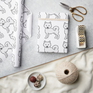 Weiße Alaskan-Malamute-Niedlich-Hundemuster Geschenkpapier