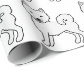 Weiße Alaskan-Malamute-Niedlich-Hundemuster Geschenkpapier (Rolleneckpunkt)