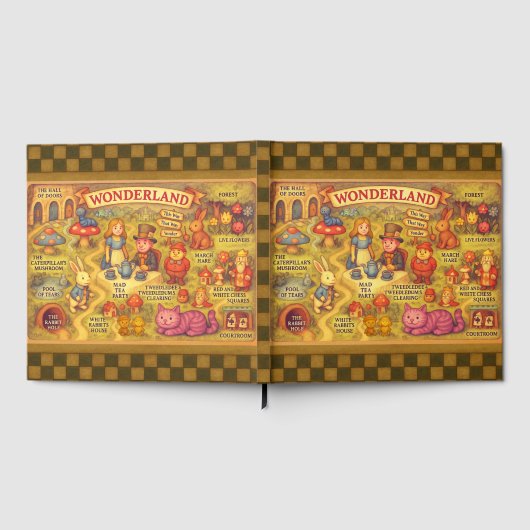 Weiße Alice im Wunderland Gästebuch (Voll)