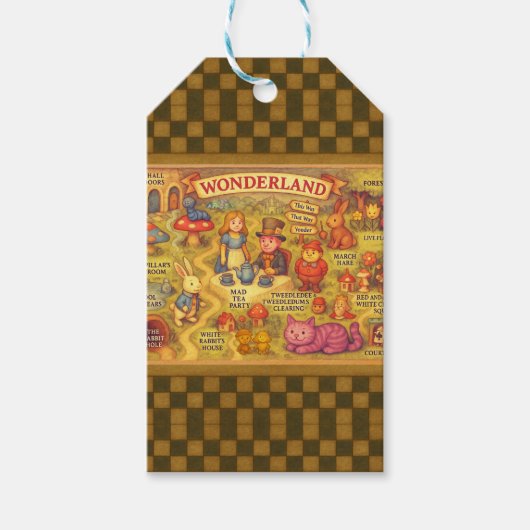 Weiße Alice im Wunderland Geschenkanhänger (Vorderseite)