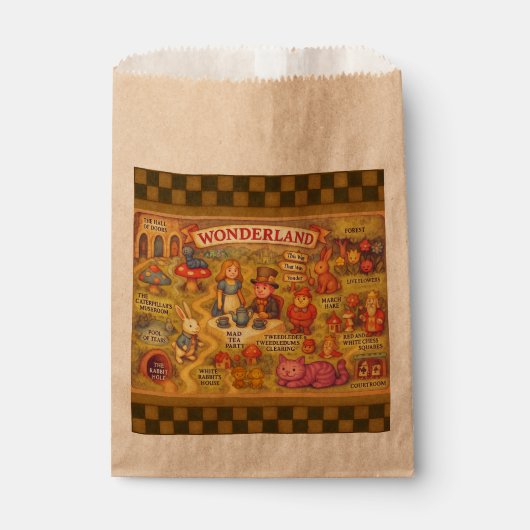 Weiße Alice im Wunderland Geschenktütchen (Vorderseite)