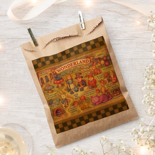 Weiße Alice im Wunderland Geschenktütchen (Ausgeschnitten)