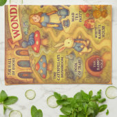 Weiße Alice im Wunderland Geschirrtuch (Gefaltet)