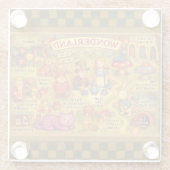 Weiße Alice im Wunderland Glasuntersetzer (Rückseite)