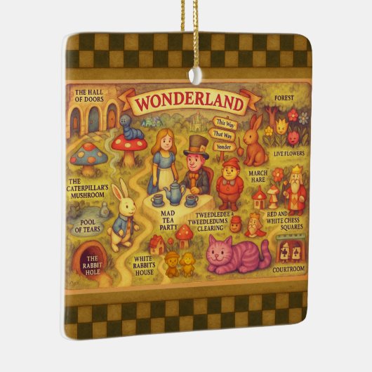 Weiße Alice im Wunderland Keramikornament (Rechts)