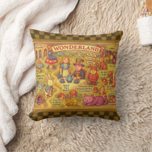 Weiße Alice im Wunderland Kissen