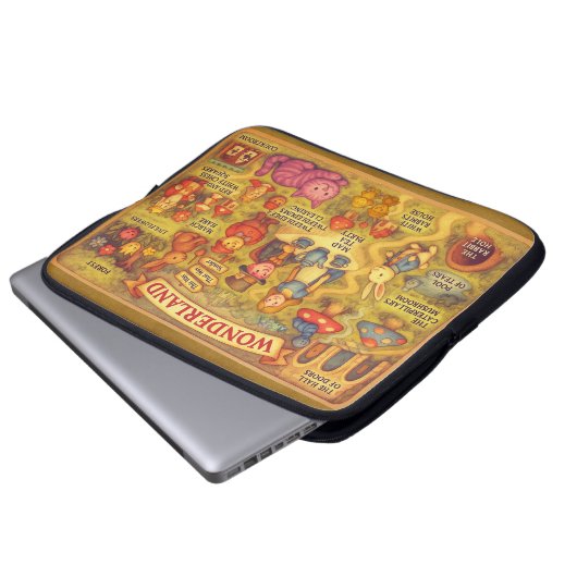 Weiße Alice im Wunderland Laptopschutzhülle (Vorne Knopf)