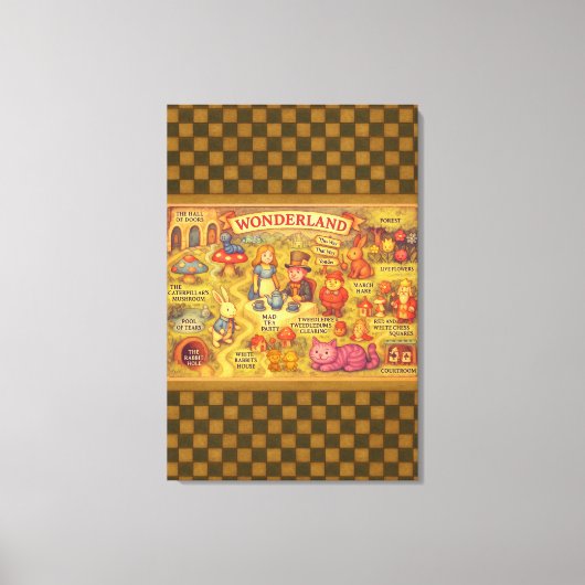 Weiße Alice im Wunderland Leinwanddruck (Vorderseite)