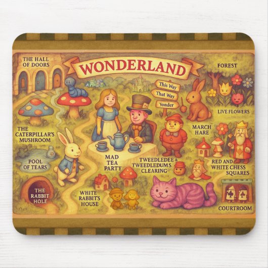 Weiße Alice im Wunderland Mousepad (Vorne)
