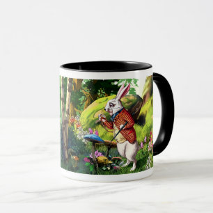 Weiße "Alice im Wunderland-" Ostern-Tassen des Tasse