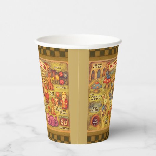 Weiße Alice im Wunderland Pappbecher (Rechts)