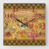 Weiße Alice im Wunderland Quadratische Wanduhr (Vorderseite)
