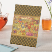 Weiße Alice im Wunderland Sockelschild (In Situ)