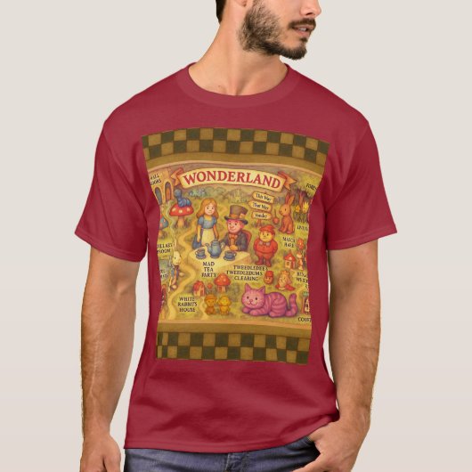 Weiße Alice im Wunderland T-Shirt (Vorderseite)
