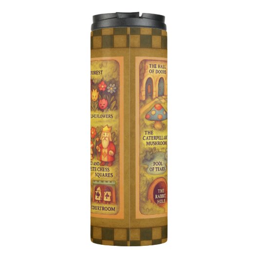 Weiße Alice im Wunderland Thermosbecher (Rückseite)