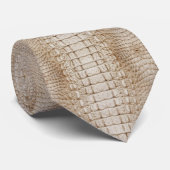 Weiße Alligator Halsband Krawatte (Gerollt)