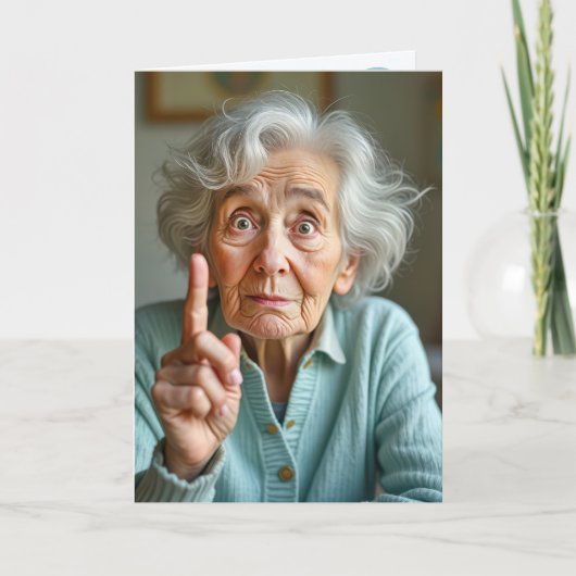 Weiße alte Dame zum Geburtstag Karte (Vorderseite)