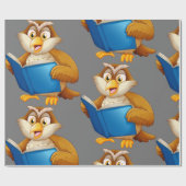 Weiße alte Eule Geschenkpapier (Flach)