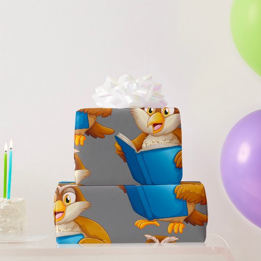 Weiße alte Eule Geschenkpapier