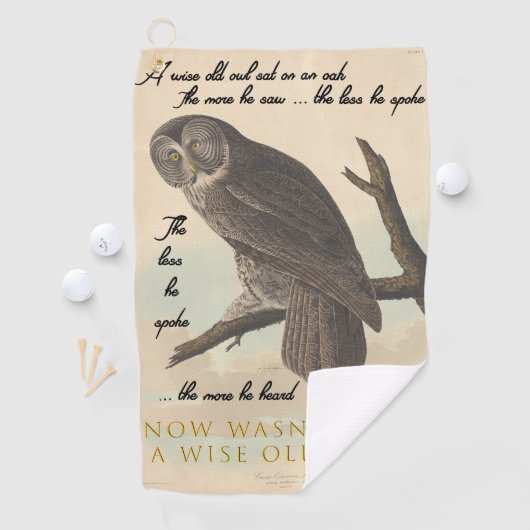 Weiße alte Eule Golfhandtuch (Insitu)