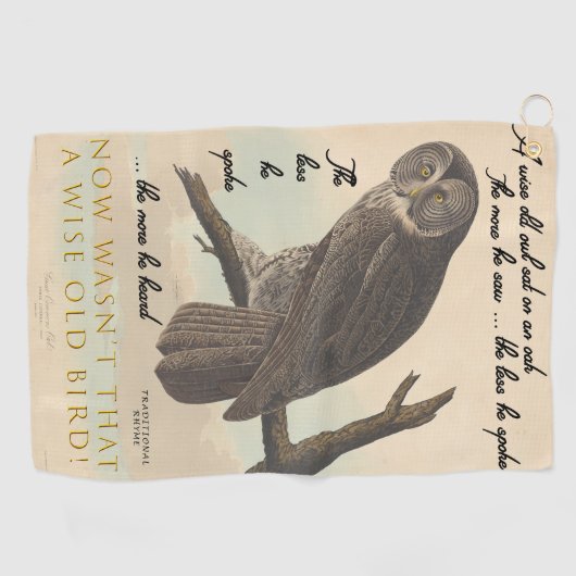 Weiße alte Eule Golfhandtuch (Horizontal)