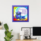 Weiße alte Eule grenzt Poster (Heimbüro)