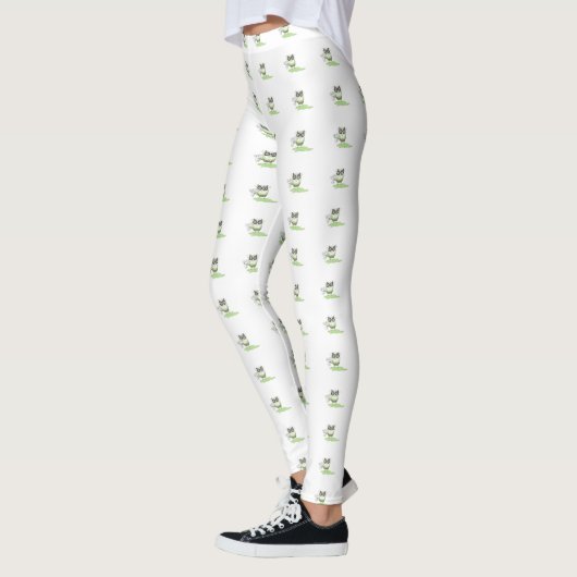 Weiße alte Eule Leggings (Links)