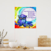 Weiße alte Eule Poster (Küche)