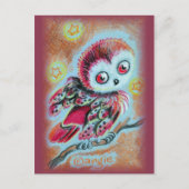 Weiße alte Eule Postkarte (Vorderseite)