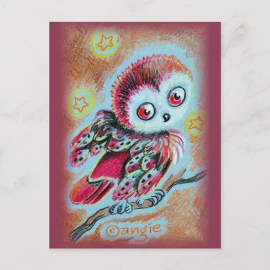 Weiße alte Eule Postkarte (Vorderseite)