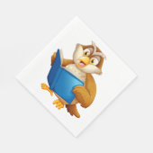 Weiße alte Eule Serviette (Ecke)