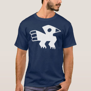 Weiße alte Inka-Vogel-Symbol-Grafik T-Shirt