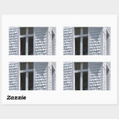 weiße alte Kirche in den Bergen Rechteckiger Aufkleber (Blatt)