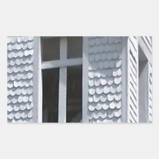 weiße alte Kirche in den Bergen Rechteckiger Aufkleber (Vorderseite)