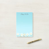 Weiße Amaryllis-Blume auf hellblauen Dingen zu tun Post-it Klebezettel (Auf Schreibtisch)