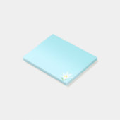 Weiße Amaryllis-Blüte auf Hellblau Post-it Klebezettel (angewinkelt)