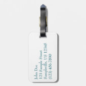 Weiße Amaryllis und Weihnachtsbaum Gepäckanhänger (Rückseite vertikal)