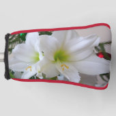 Weiße Amaryllis und Weihnachtsbaum Golf Headcover (Vorderseite)