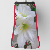 Weiße Amaryllis und Weihnachtsbaum Golf Headcover (Rotieren 90)