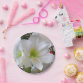 Weiße Amaryllis und Weihnachtsbaum Pappteller (Party)